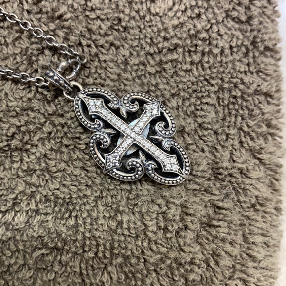 Scott Kay Sterling Silver Cross Pendant Necklace - Picture 2 of 7